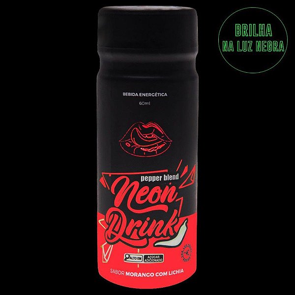 Neon Drink Energético Concentrado Morango com Lichia  60ml Linha Neon Vibes Pepper Blend