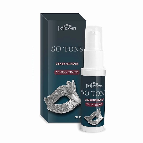 50 Tons - Gel Vibrador Líquido Beijável  Vinho Tinto 15G Hot Flowers