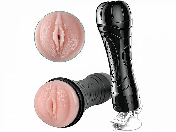 Masturbador Lanterna em Cyber Skin com Ventosa e Vibrador - Vagina