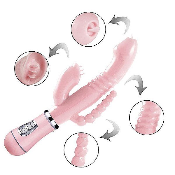 VIBRADOR PONTO G E CLITORIS - RECARREGAVEL - 3 EM 1
