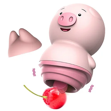 VIBRADOR EM FORMATO DE PORQUINHO COM ESTIMULADOR - Pilha