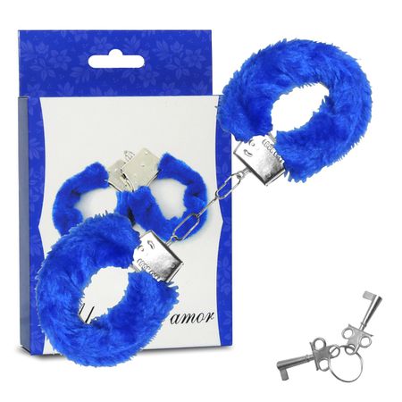 ALGEMA DE METAL COM PELUCIA AZUL