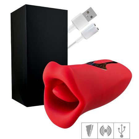 Vibrador de Pulsação Formato de Boca 2 Modos de vibração, 10 Modos de pulsação na boca