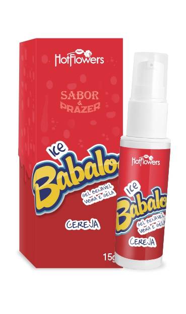 ICE BABALOO CEREJA - GEL BEIJÁVEL VIBRA E GELA - HOTFLOWERS