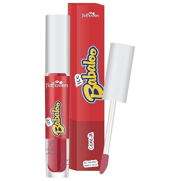 Gloss Ice Babaloo Cereja Vibra e Gela - Lábios Hidratados e Cheios de Brilho Hot Flowers