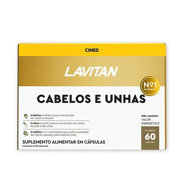 Lavitan Vitamina Cabelos e Unhas 60 Cáps