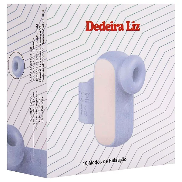 Vibrador silicone recarregável 10 modos de pulsação - Dedeira Liz4