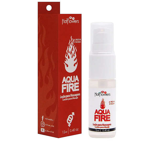 Aqua Fire Loção Lubrificante á Prova D' Agua 12ml Hot Flowers