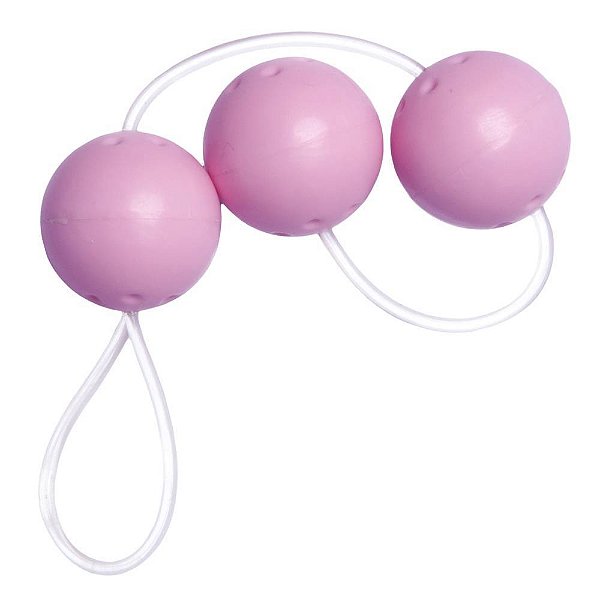 Bolinha de Pompoar Rosa com 3 Bolinhas Médias - Pompoarismo HOT FLOWERS