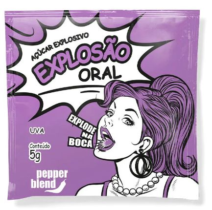 Explosão Oral açucar que explode na boca Uva 5gr -Pepper Blend