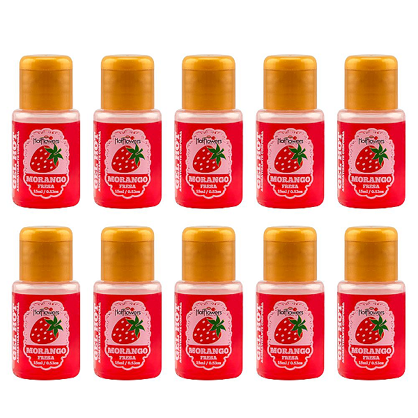 Gel Aromatizante Morango 15ml - Kit c/10 Und
