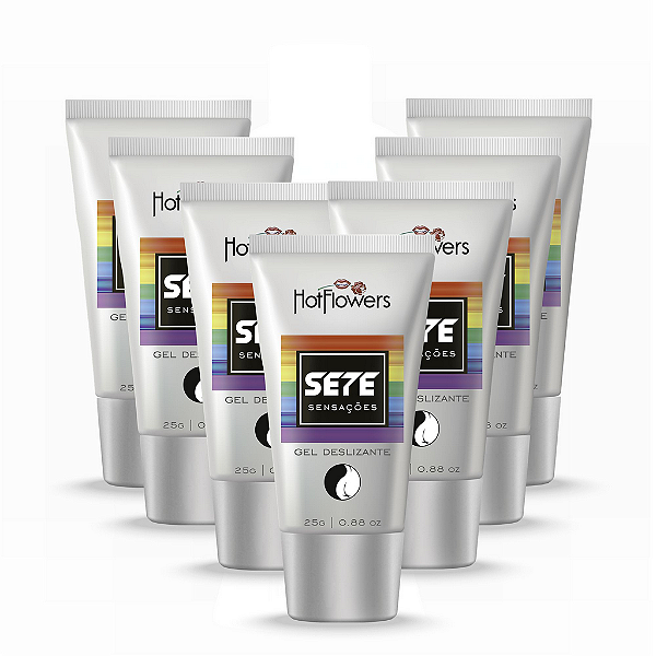 Gel Dessensibilizante Anal - Sete Sensações 25g Hot Flowers. Kit com 10 unidades