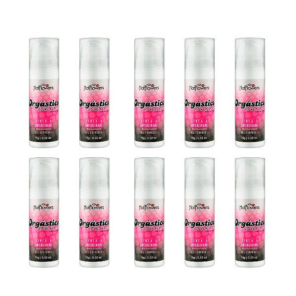 Gel Excitante Orgástico Lubrificante Feminino 15g Hot Flowers - Kit c/10 Und