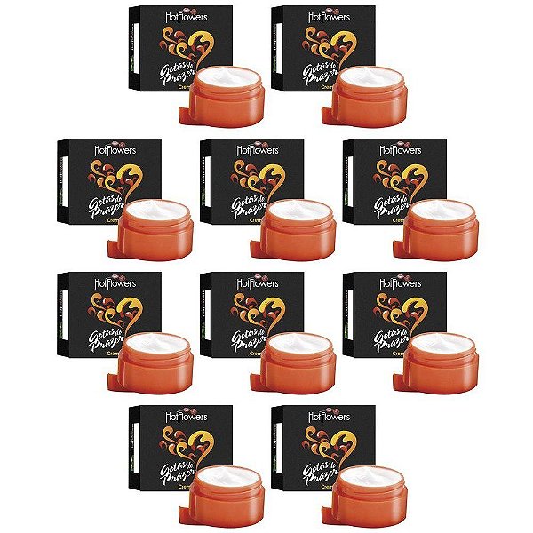 Gotas do Prazer Creme 4g - Kit c/10 Und Hot Flowers