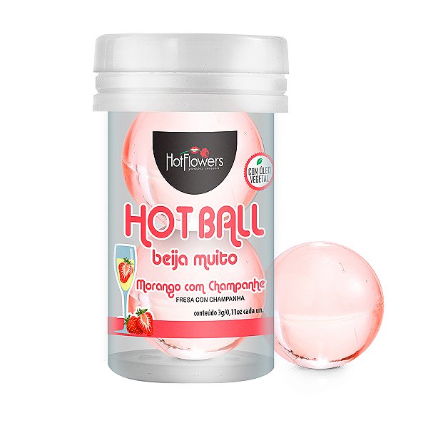 Hot Ball Dupla Beija Muito - Morango com Champanhe Hot Flowers