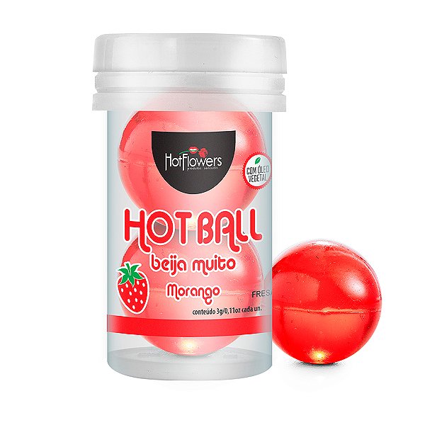 Hot Ball Dupla Beija Muito - Morango Hot Flowers