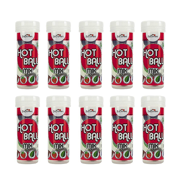 Hot Ball Mix- 4 unidades menta, chocolate ,morango e uva  Kit c/ 10 Und Hot Flowers