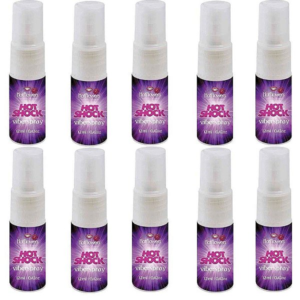 Hot Shock Viberspray 12ml - Kit c/10 Und Hot Flowers