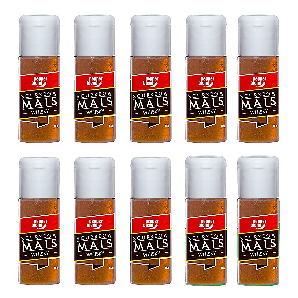 Kit Gel Comestível Scurrega Mais Whisky 15g - Emb. c/10und. Pepper Blend