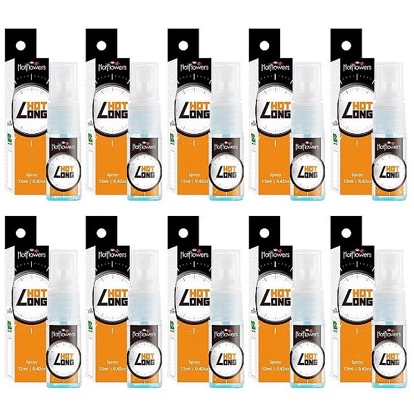 Hot Long Spray Retardante Masculino e Prolongador de Ereção - KIT 10 unidades Hot Flowers