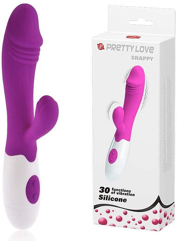 Penis Vibrador Puro Silicone Duplo Motor 30v