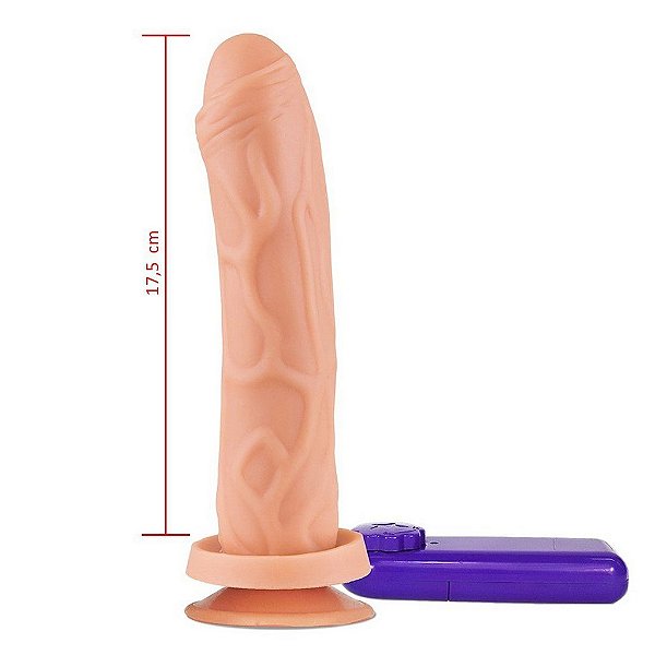 Prótese Fogo da Paixão Com Vibro externo 18 x 4,5cm
