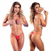 Tanga Ousada - Tam Único - Cor Vermelha - Hot Flowers