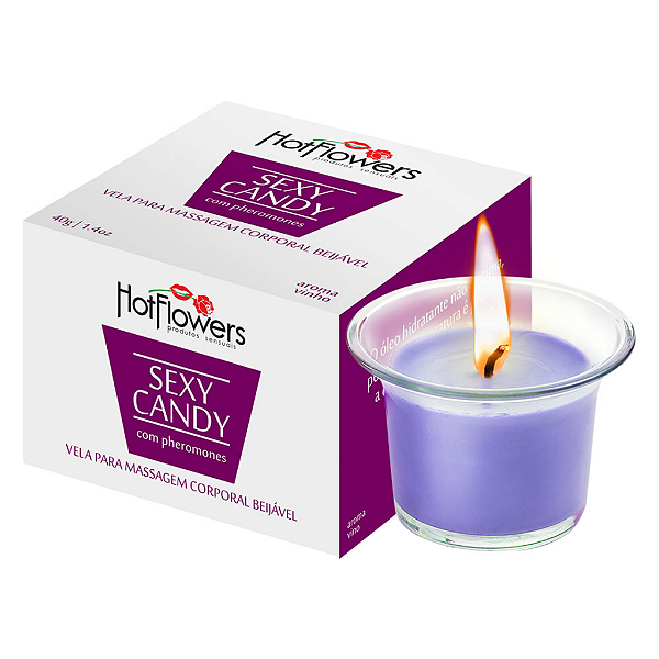 Vela para Massagem Beijável Sexy Candy - Vinho 40g