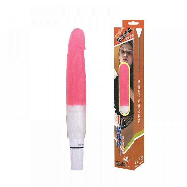 Vibrador com Capa Formato Pênis Removível