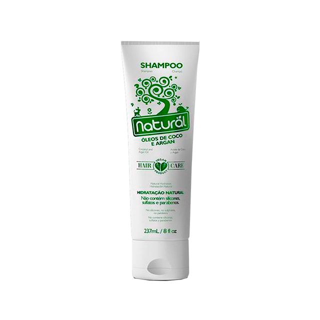 Shampoo Natural com Óleos de Coco e Argan 237 ml - NATURAL