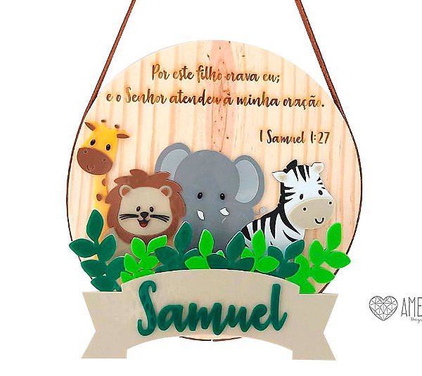 Porta Maternidade │ Safari com versículo