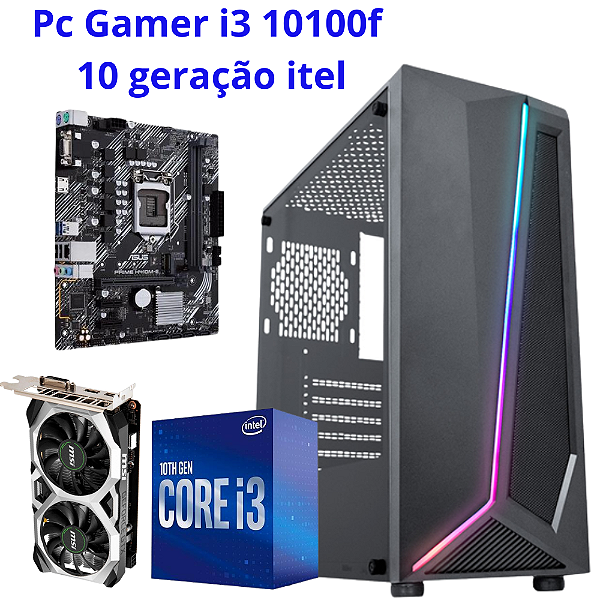 Pc Gamer Placa Mae Asus H410m-e I3 10100f Placa GTX 1650 4G