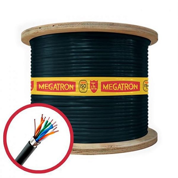 Cabo Ftp 4P Cat 5E Capa Dupla Blindado Pto Mt - Megatron