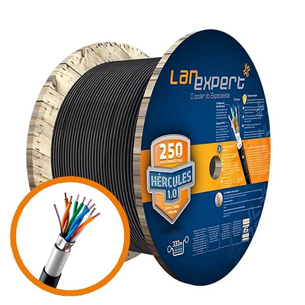 Cabo Ftp 4P Cat 5E Capa Dupla Blindado 100 Metros - Hercules