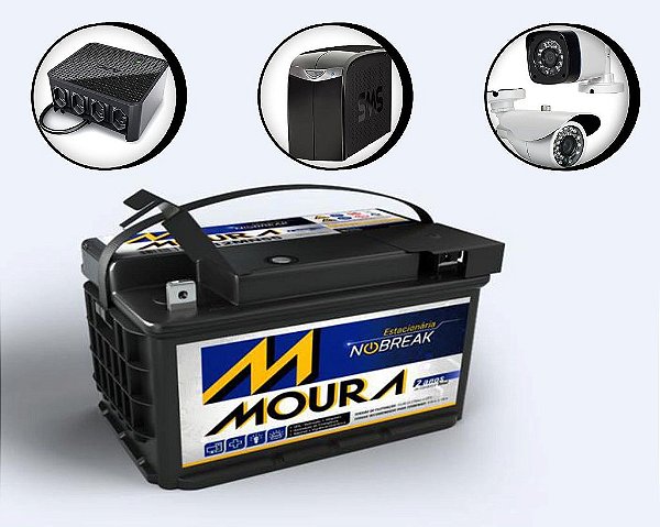 Bateria Estacionaria Externa 12V Mn-1500 80Ah P/ Nobreak - Moura