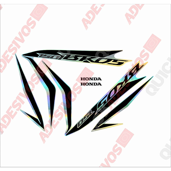 KIT ADESIVO  BROS 2014 HOLOGRÁFICO COM PRETO
