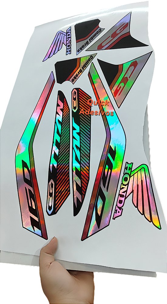 Adesivo Holográfico kit Titan 2022/2023 vermelho