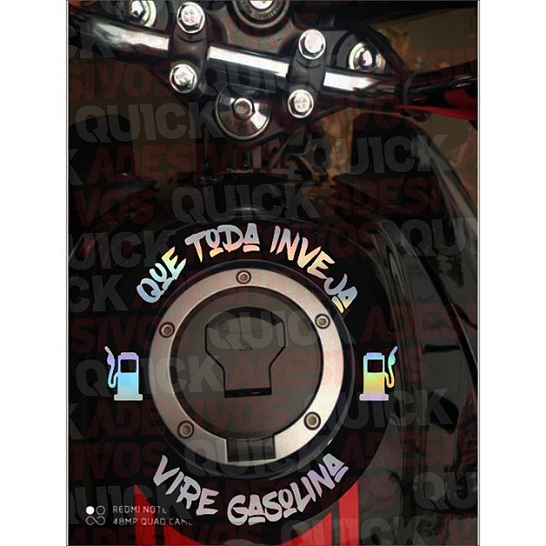 Adesivo Moto Tampa Combustível Que Toda Inveja Vire Gasolina