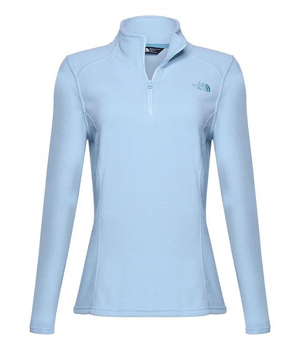 Fleece Feminino Glacier 1/4 Zip Azul Claro The North Face