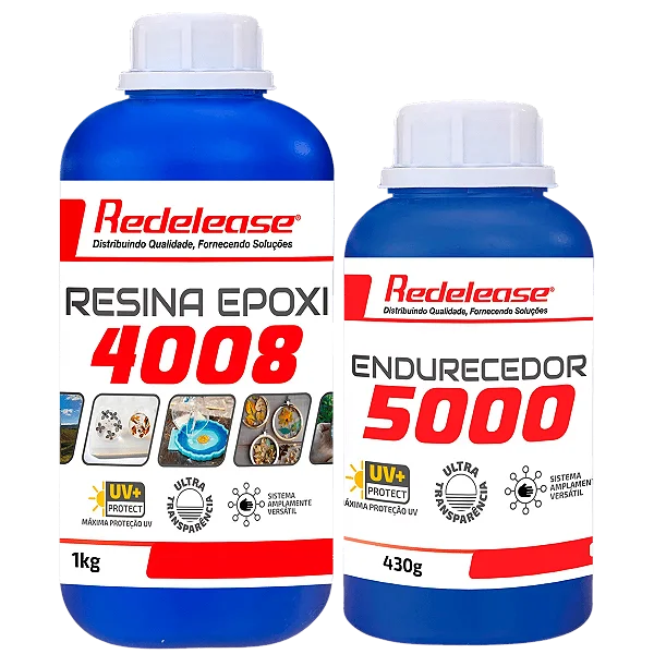 Resina Epoxi 4008 Baixa Viscosidade ULTRA TRANSPARENTE e Proteção UV (Com Endurecedor) [1,430 Kg]