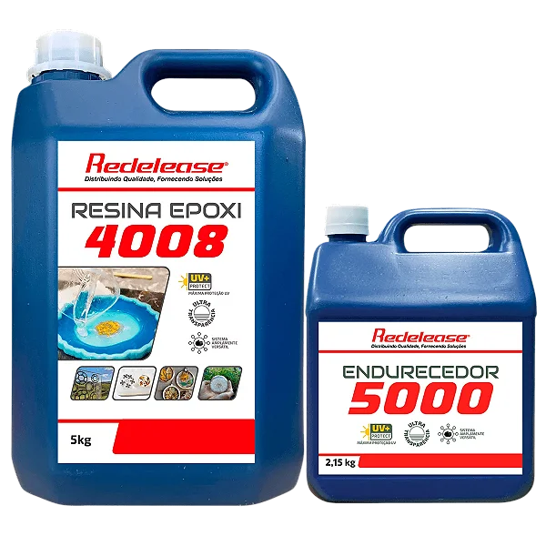 Resina Epoxi 4008 Baixa Viscosidade ULTRA TRANSPARENTE e Proteção UV (Com Endurecedor) [7,150 Kg]