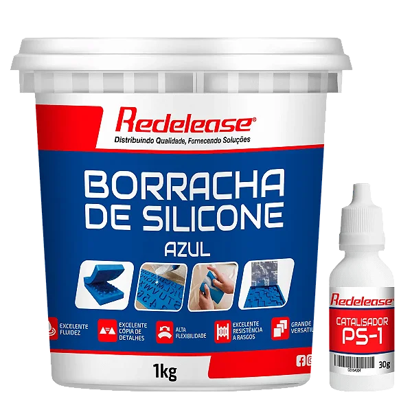 Borracha De Silicone Azul Alta Flexibilidade para Moldes Com Catalisador (1,030 Kg)
