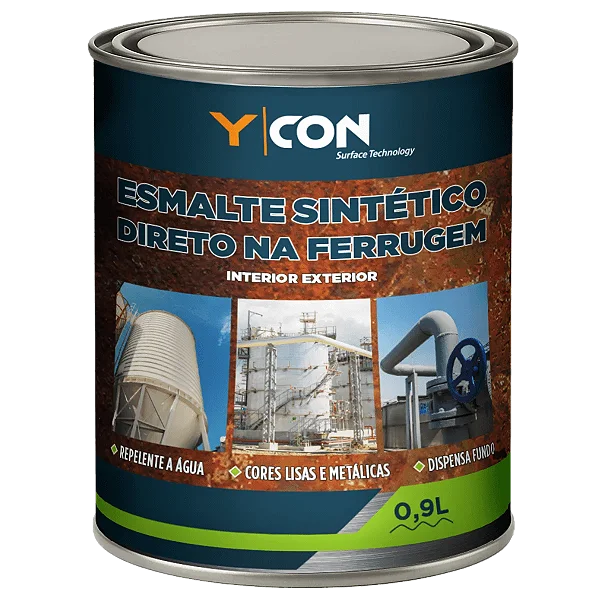 Ycon Building Esmalte Cinza Dupla Ação Brilhante Anticorrosivo (900 ml)