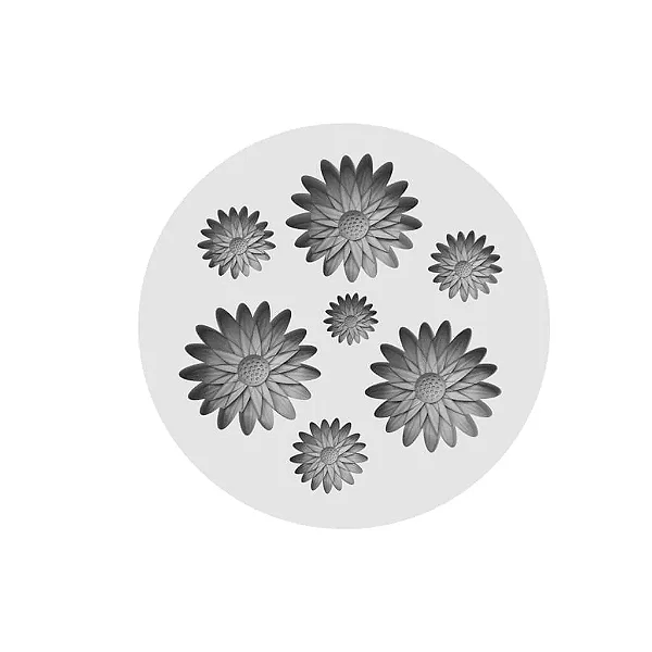 Molde de Silicone Mini Margaridas 7 Cavidades