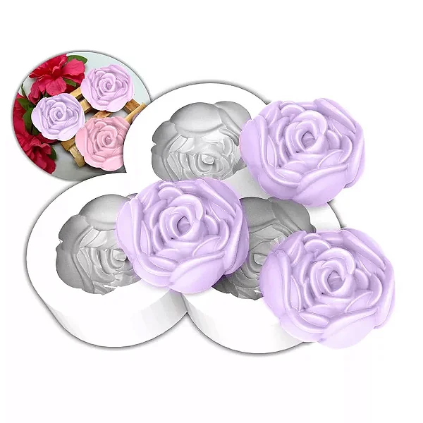 Molde de Silicone Camélia 3 Cavidades