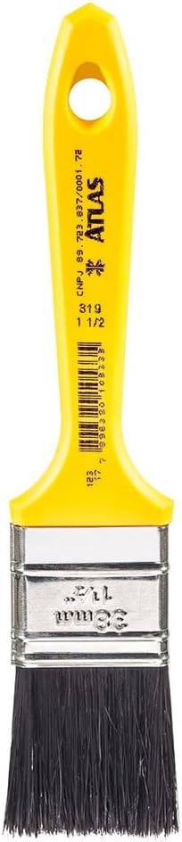 Atlas - Trincha Média de 2.1/2 Cerdas Pretas para Pintura de Esmalte Sintético ou Base Água, Epoxi