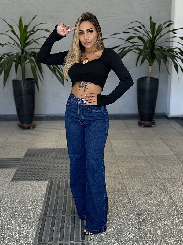 Calça Jeans Wide Leg