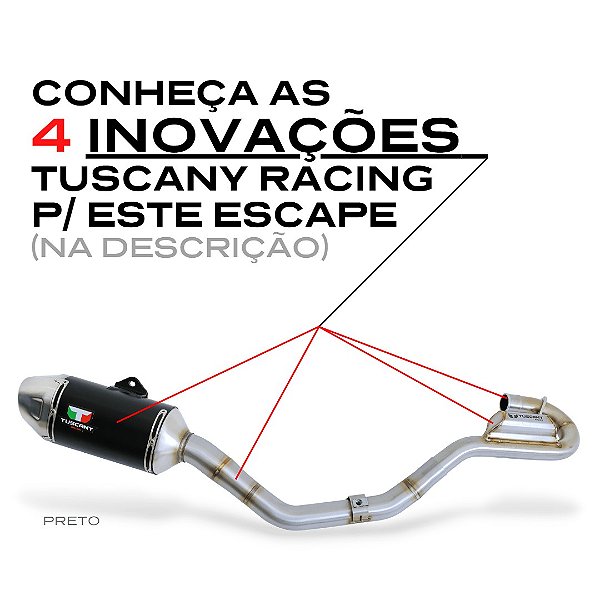 ESCAPAMENTO TUSCANY RACING P/ CRF 230F | AÇO INOX 304 E ALUMÍNIO