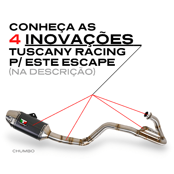 ESCAPAMENTO TUSCANY RACING P/ CRF 250F | AÇO INOX 304 E ALUMÍNIO
