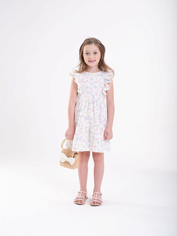 Vestido Infantil Floral com Babado